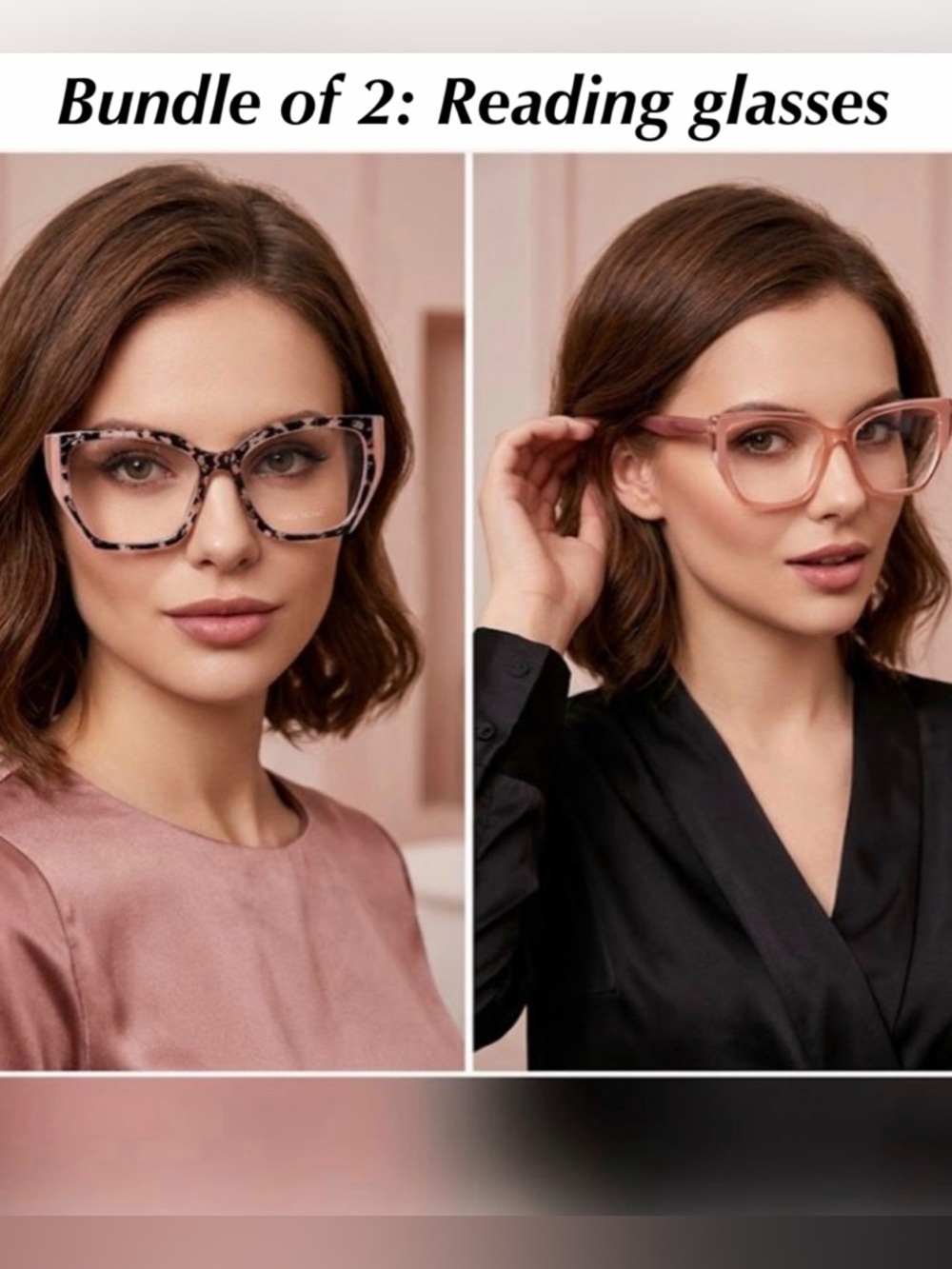 Bundle of 2 Women’s Reading Glasses - Pink & Tortoiseshell (+1.50)